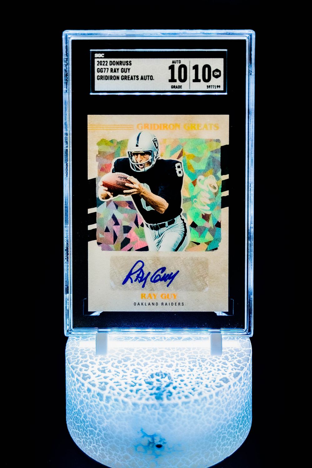 2022 Donruss Gridiron Greats Auto Ray Guy SGC 10 Auto 10 (GG77)