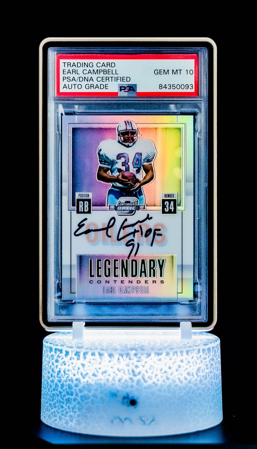 2017 Panini Legendary Contenders Optic Earl Campbell (SN: 05/49) #LC-10 (PSA GEM MT 10 Auto Grade PSA: #84350093)