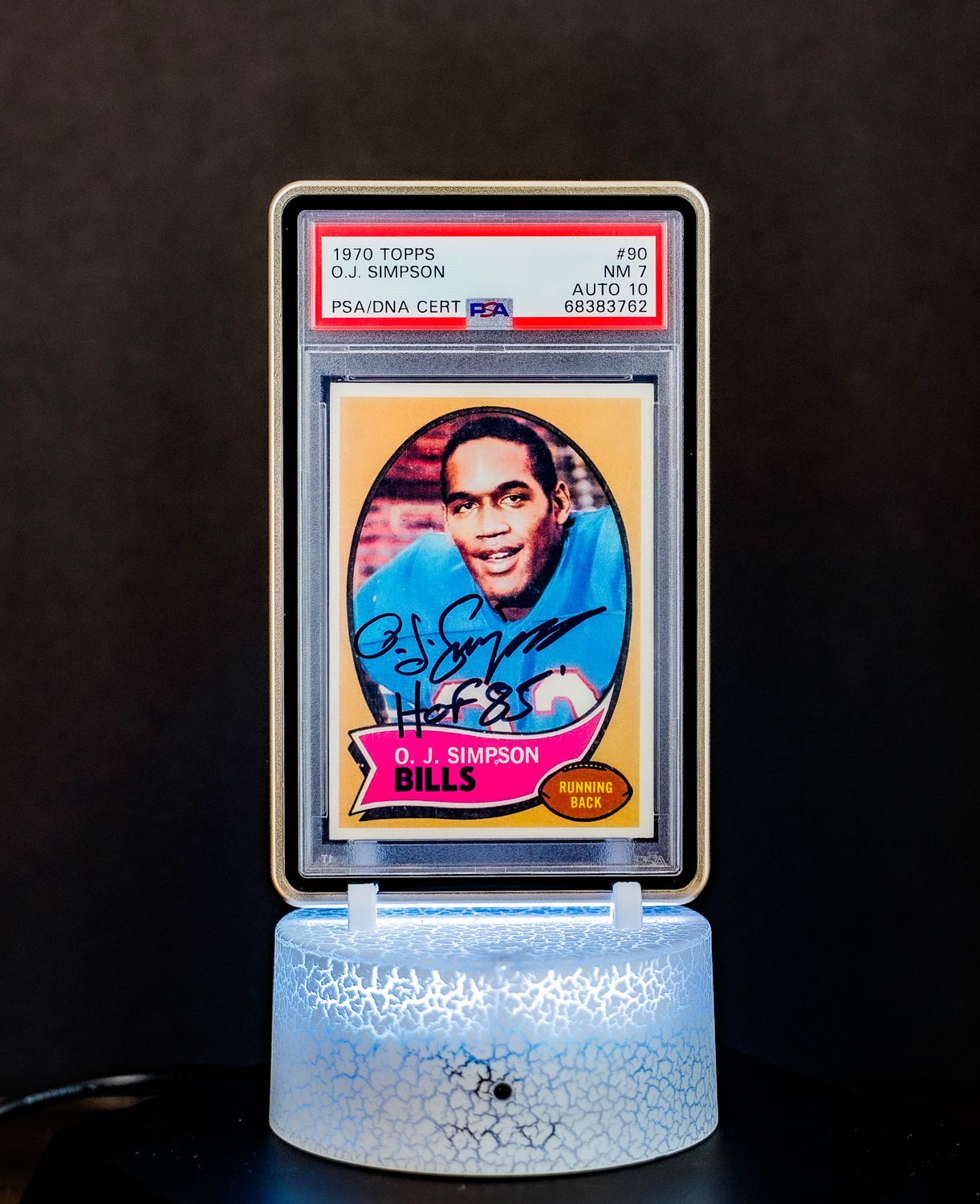 1970 Topps O.J. Simpson #90 (PSA Card NM 7, Auto 10 PSA: #68383762) (POP 10 - Higher POP = 9)