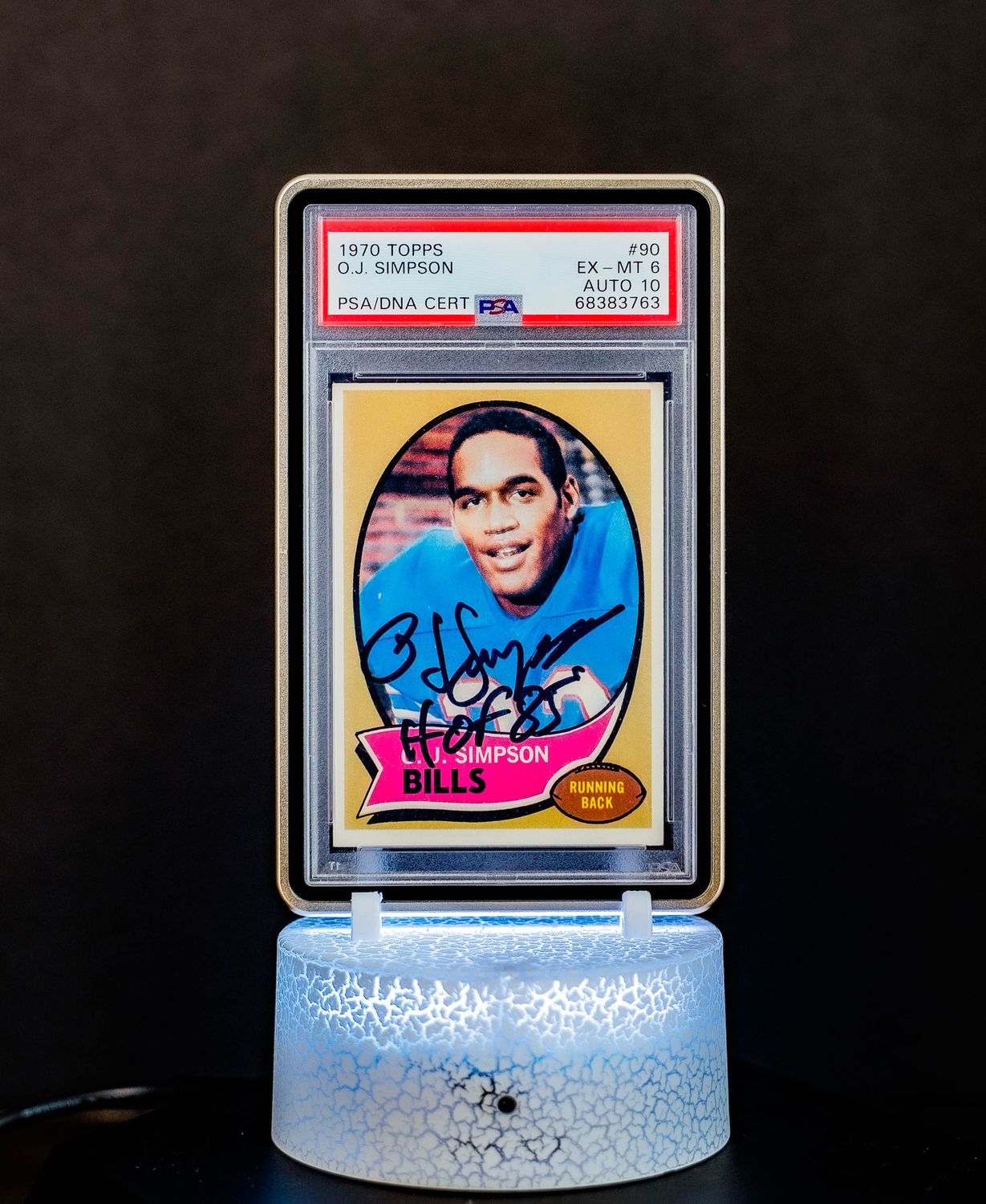 1970 Topps O.J. Simpson #90 (PSA Card EX-MT 6, Auto 10 PSA: #68383763) (POP 14 - Higher POP = 19)
