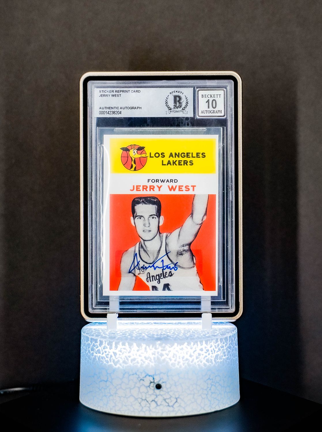 Fleer Reprint Jerry West #43 (BGS 10 Authentic Autograph Sticker BGS: #00014238204)