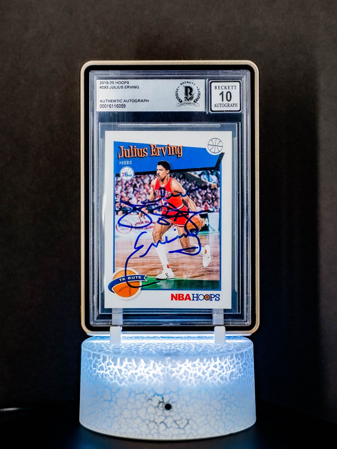 2019-2020 Panini NBA Hoops Julius Erving #293 (BGS 10 Authentic Autograph BGS: #00016116059)