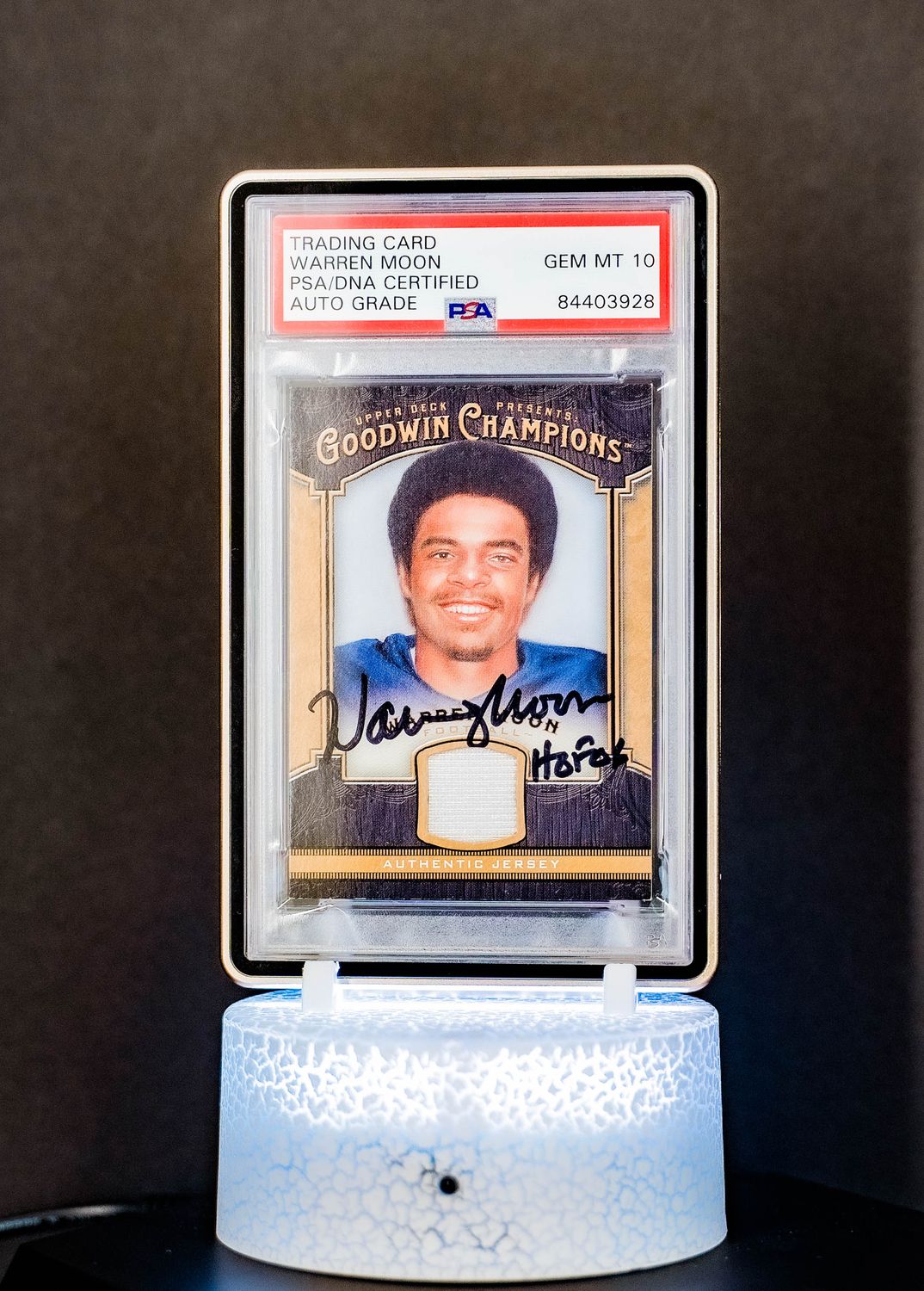 2014 Upper Deck Goodwin Champions Warren Moon #M-WM (PSA GEM MT 10 Auto Grade PSA: #84403928)