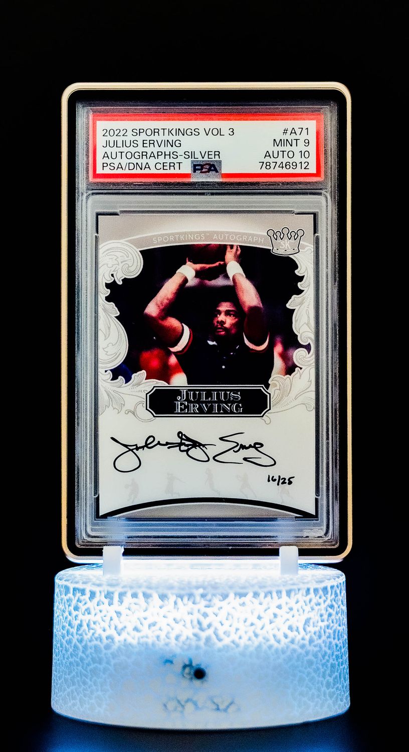 2022 Sportskings Vol 3 Autographs Silver Julius Erving (SN: 16/25) #A71 (PSA Card Mint 9, Auto 10 PSA: #78746912)