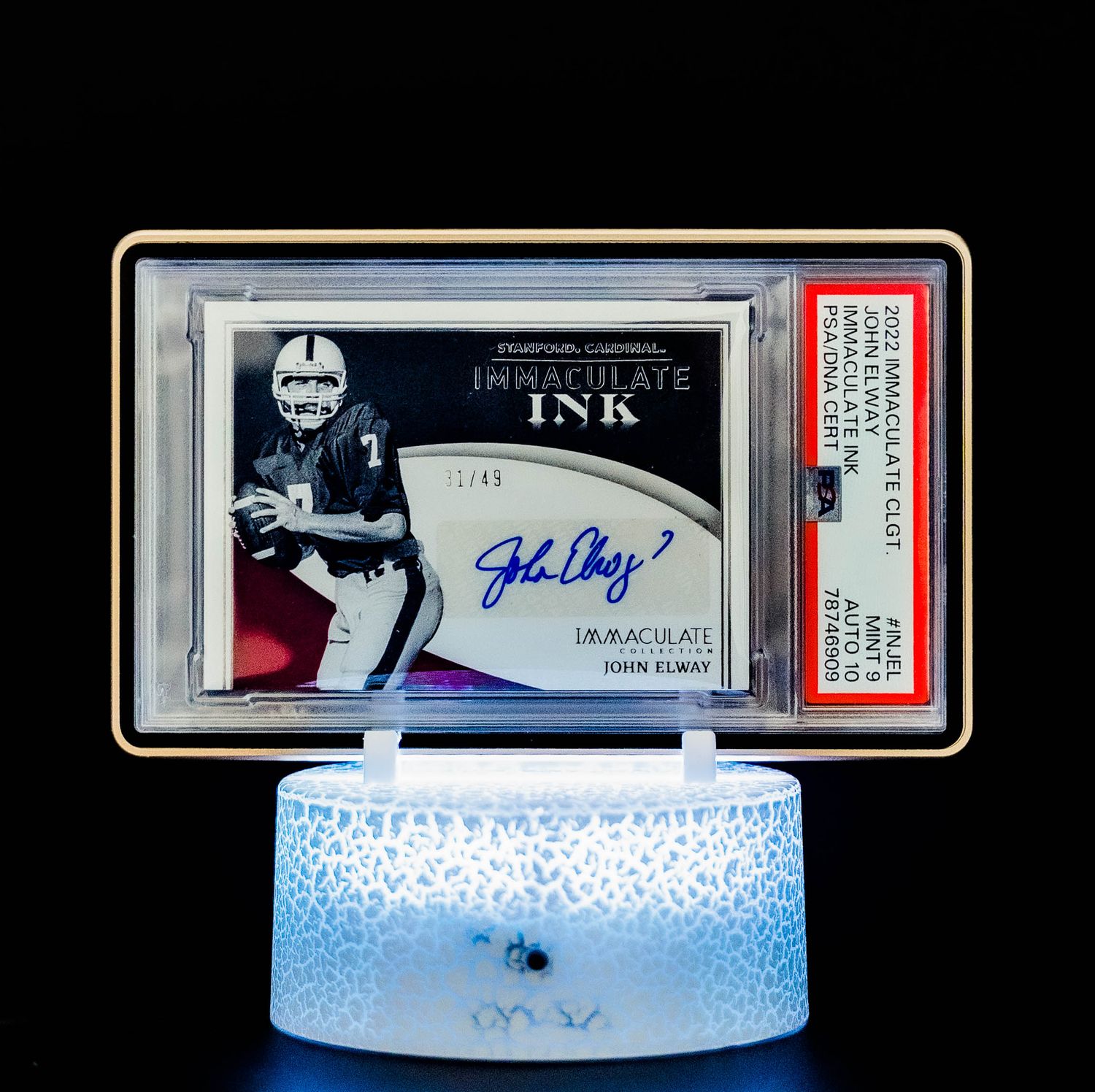 2022 Immaculate Collegiate Immaculate Ink John Elway (SN: 31/49) #INJEL (PSA Card Mint 9, Auto 10 PSA: #78746909)