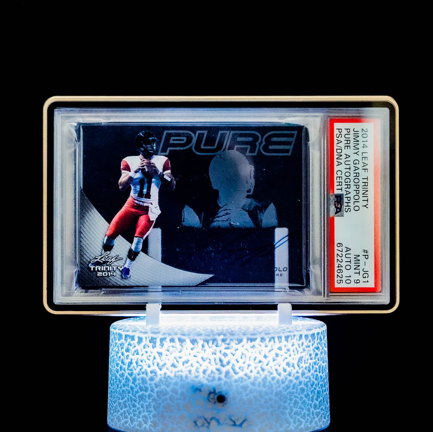 2014 Leaf Trinity Pure Autographs Jimmy Garoppolo #P-JG1 (PSA Card Mint 9, Auto 10 PSA: #67224625)