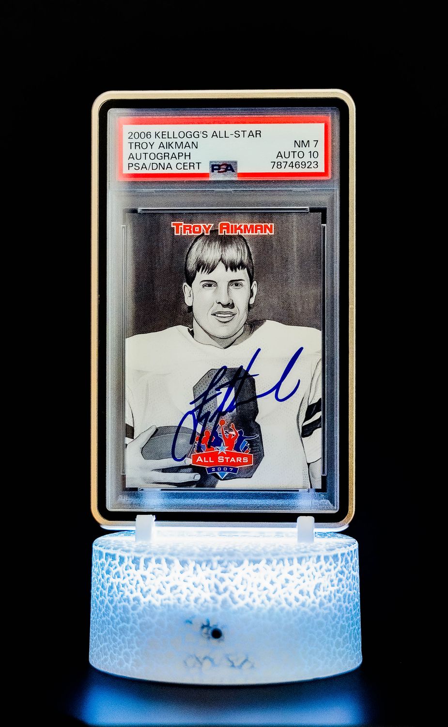 2006 Kellogg's All-Star Autographs Troy Aikman #No Number (PSA Card NM 7, Auto 10 PSA: #78746923)