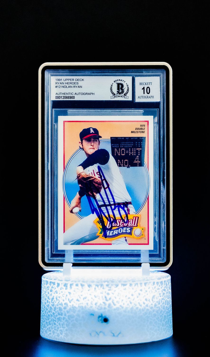 1991 Upper Deck Ryan Heroes Nolan Ryan #12 (BGS 10 Authentic Autograph, BGS: #00012066900)