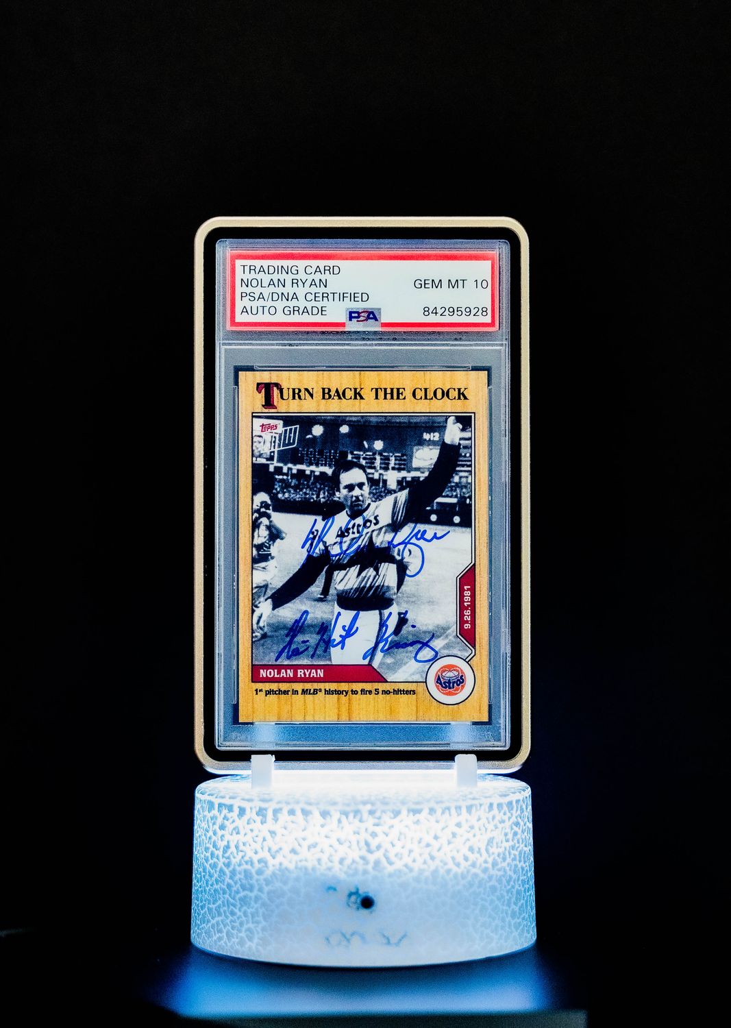 2020 Topps Turning Back the Clock Nolan Ryan Auto (Inscribed "No Hit King" #180 (PSA GEM MT 10 Auto Grade PSA: #84295928)