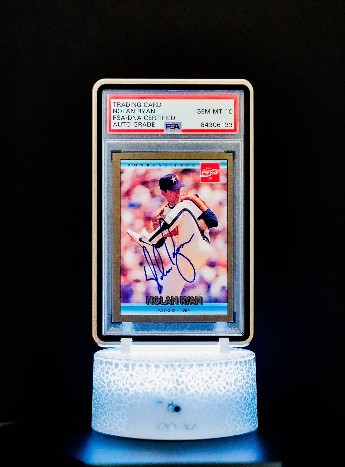 1992 Leaf/Donruss Coca Cola Nolan Ryan Auto #18 of 26 (PSA GEM MT 10 Auto Grade PSA: #84306133)