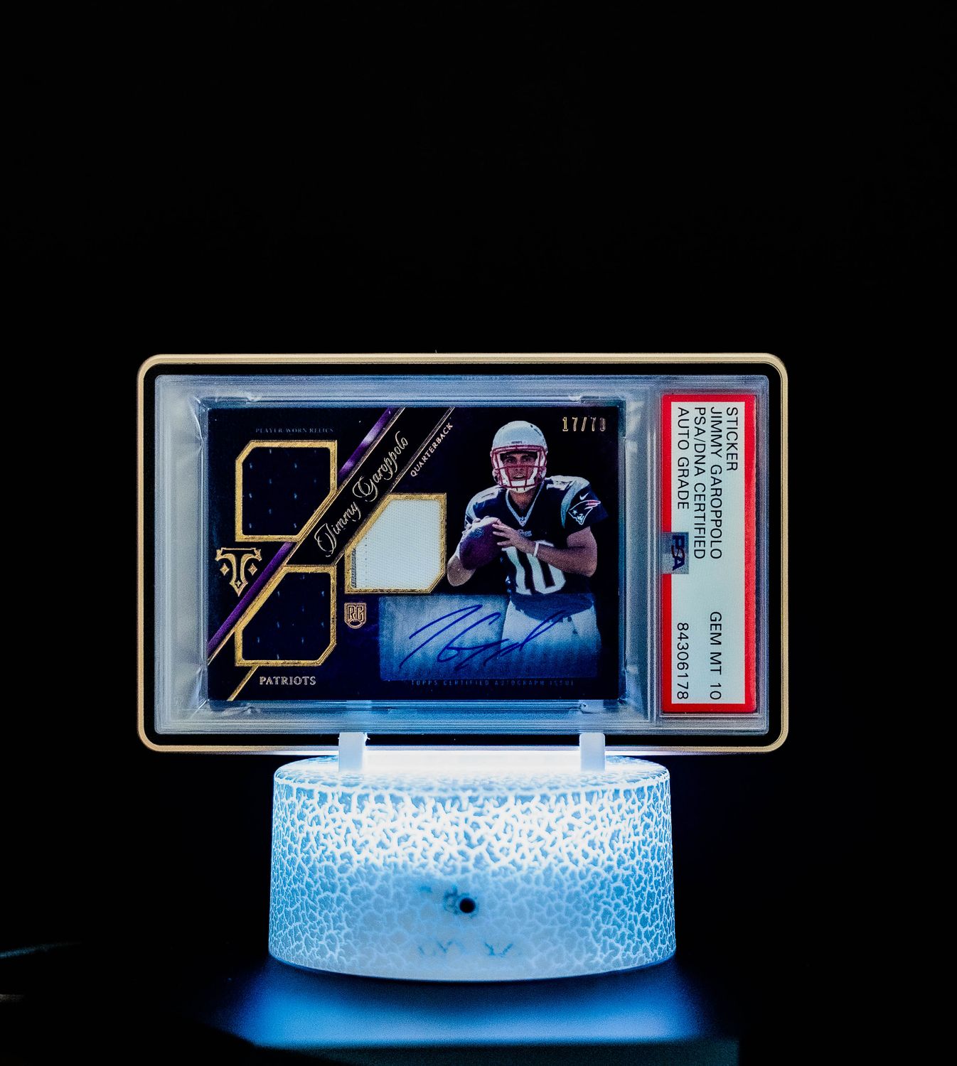 2014 Topps Triple Threads Rookie Purple Jimmy Garoppolo (SN: 17/70 #122 (PSA GEM MT 10 Auto Grade PSA: #84306178)