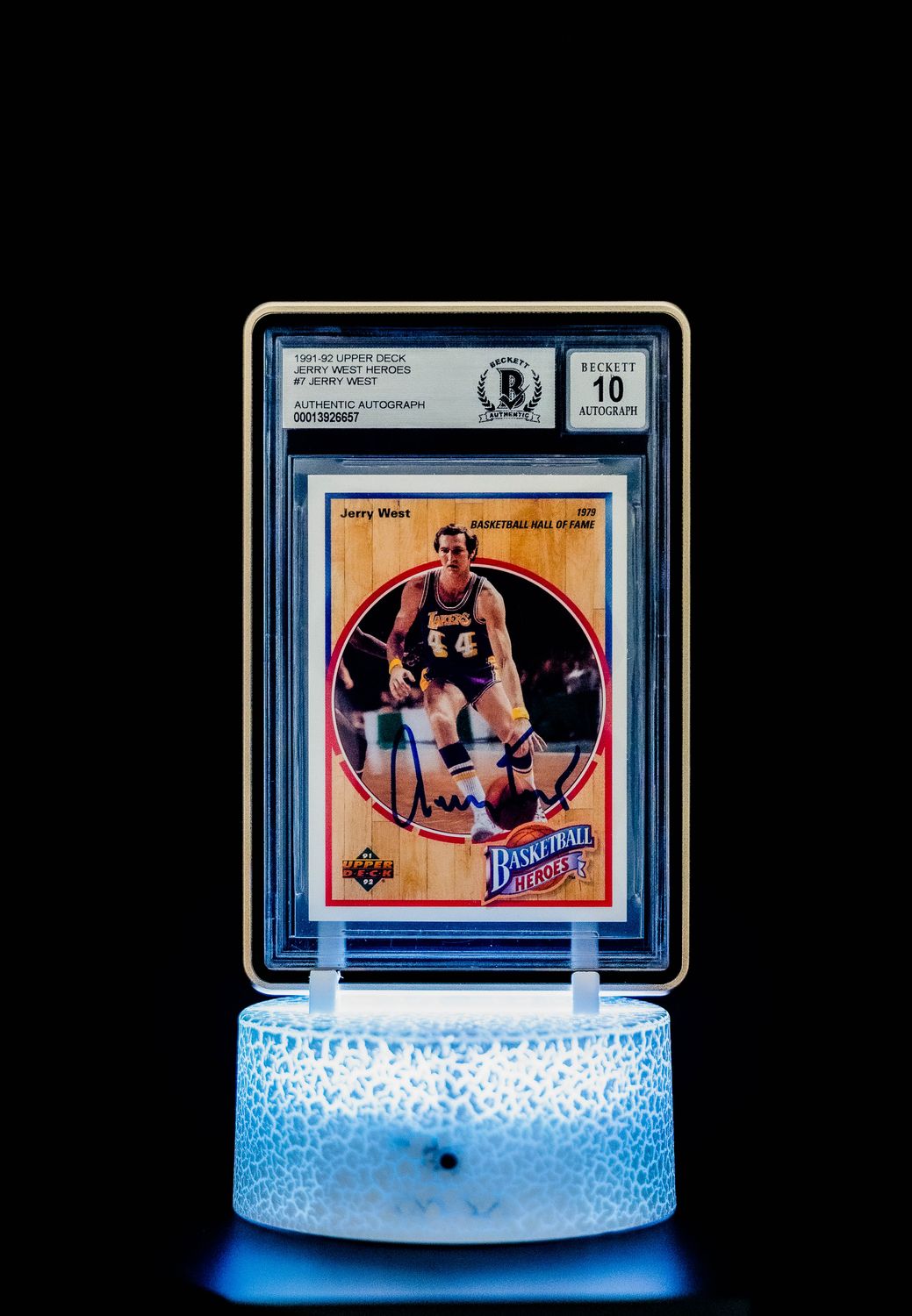 1991-92 Upper Deck Jerry West Heroes Jerry West Auto #7 (BGS 10 Authentic Autograph BGS: #00013926657)