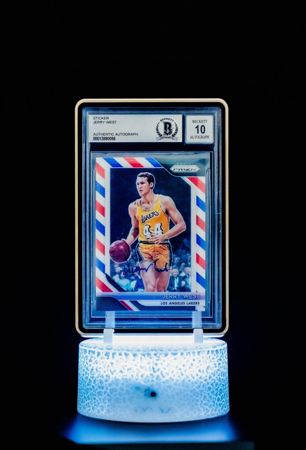 2018-19 Panini Prizm Red, White and Blue Jerry West Auto #145 (BGS 10 Authentic Autograph BGS: #00013890056)