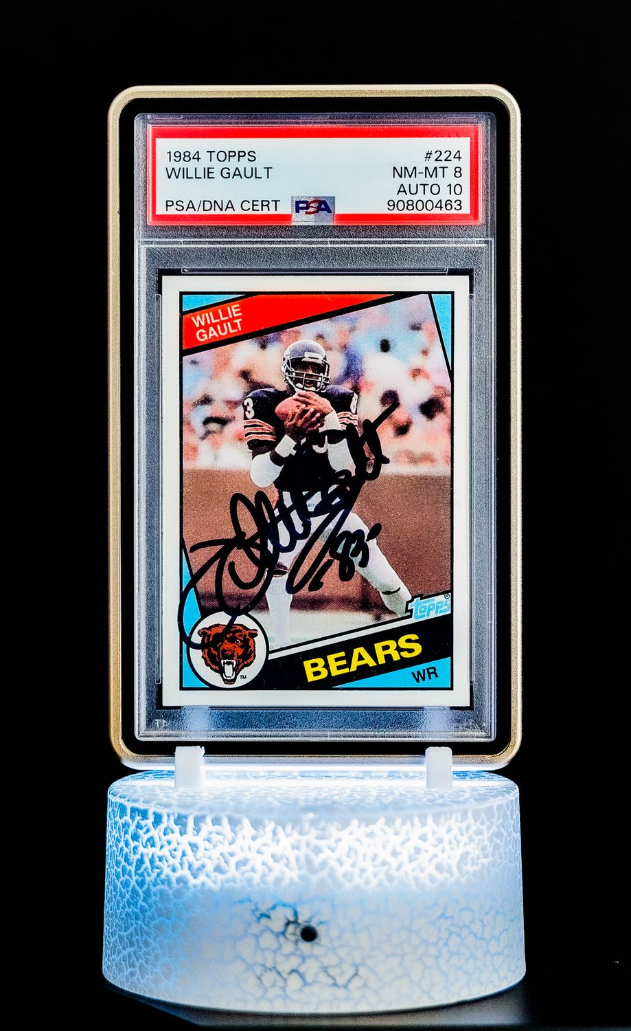 1984 Topps Willie Gault Auto #224 (PSA Card NM-MT 8, Auto 10 PSA: #90800463 ) (POP 5)