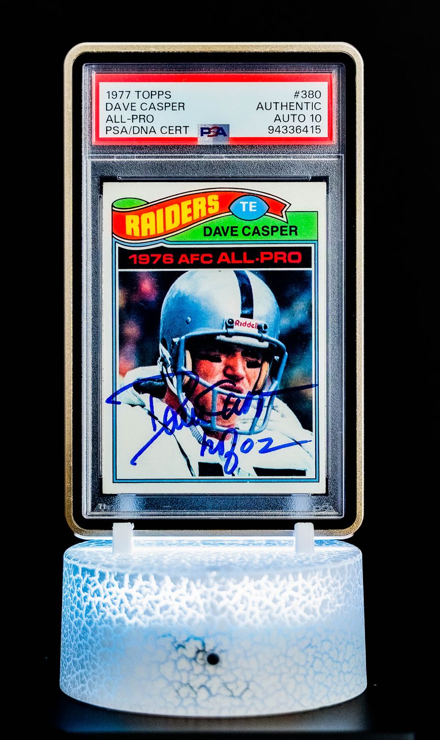 1977 Topps Dave Casper All-Pro Auto #380 PSA GEM MT 10, Auto 10