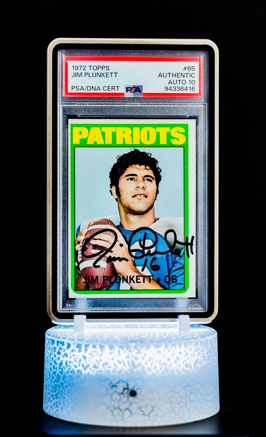 1972 Topps Jim Plunkett Auto #65 PSA GEM MT 10, Auto 10
