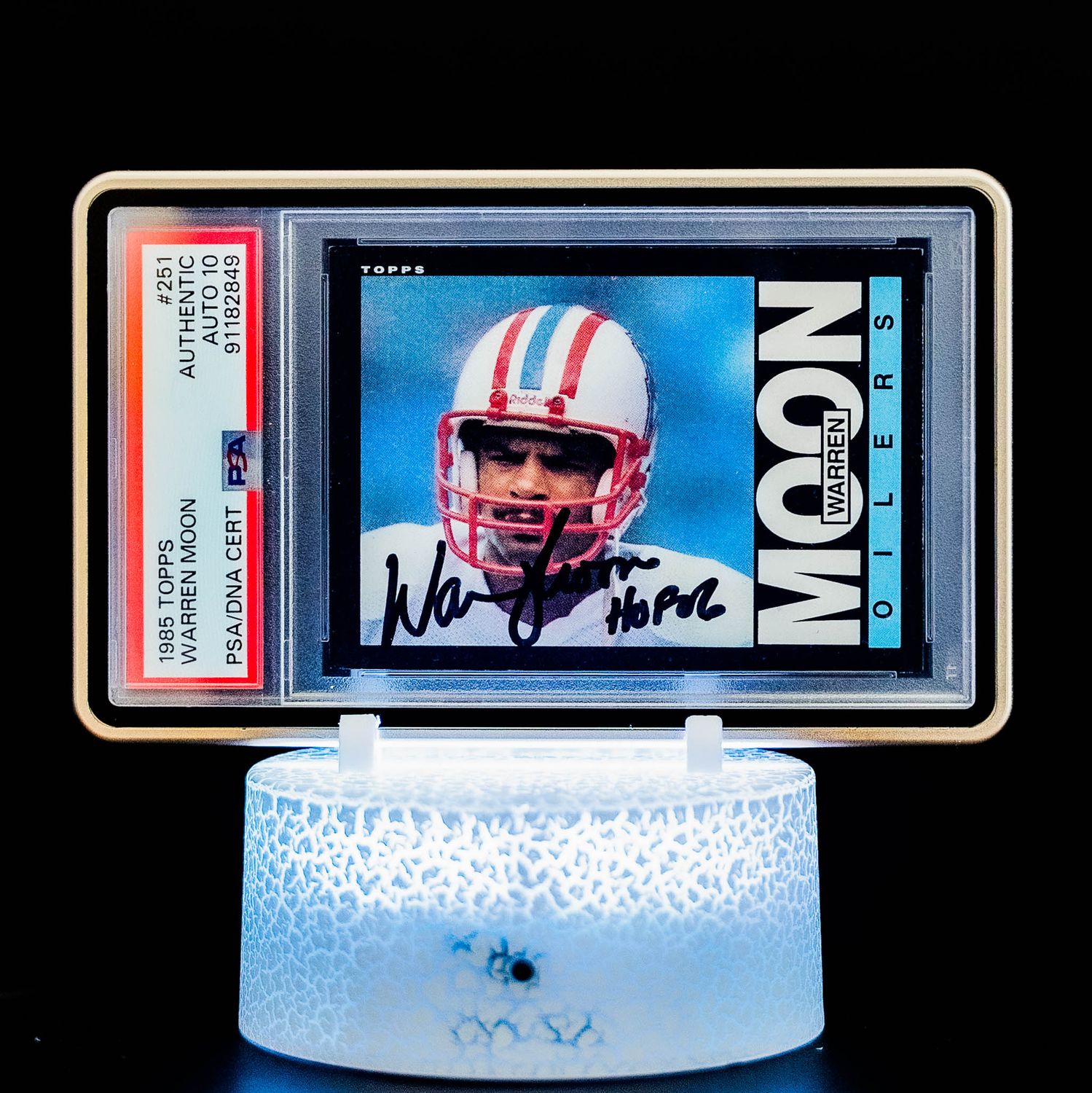 1985 Topps Warren Moon Auto #251 (PSA GEM MT 10 Auto Grade PSA: #91182849)