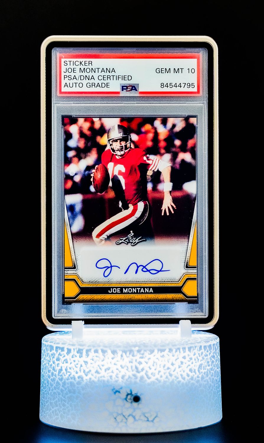 2021 Leaf Joe Montana Auto #BA-JM1 (PSA GEM MT 10 Auto Grade PSA: #84544795)