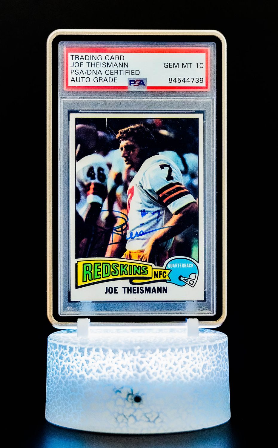 1975 Topps Joe Theismann Auto #416 (PSA GEM MT 10 Auto Grade PSA: #84544739)