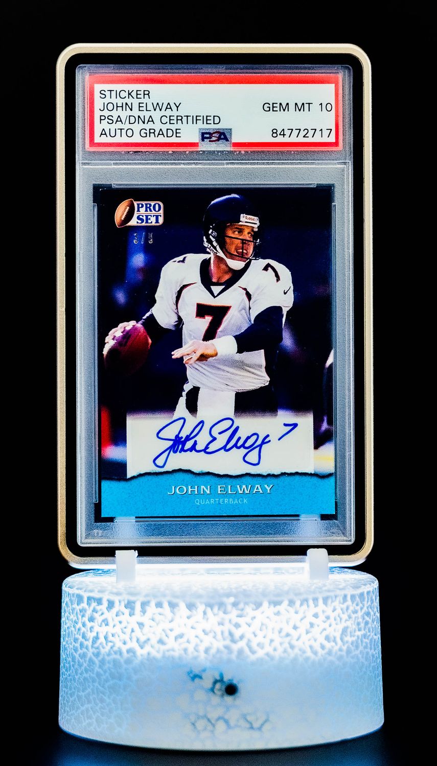 2022 Pro Set John Elway Auto (SN: 3/9) #PSA-JE1 (PSA GEM MT 10 Auto Grade PSA: #84772717)