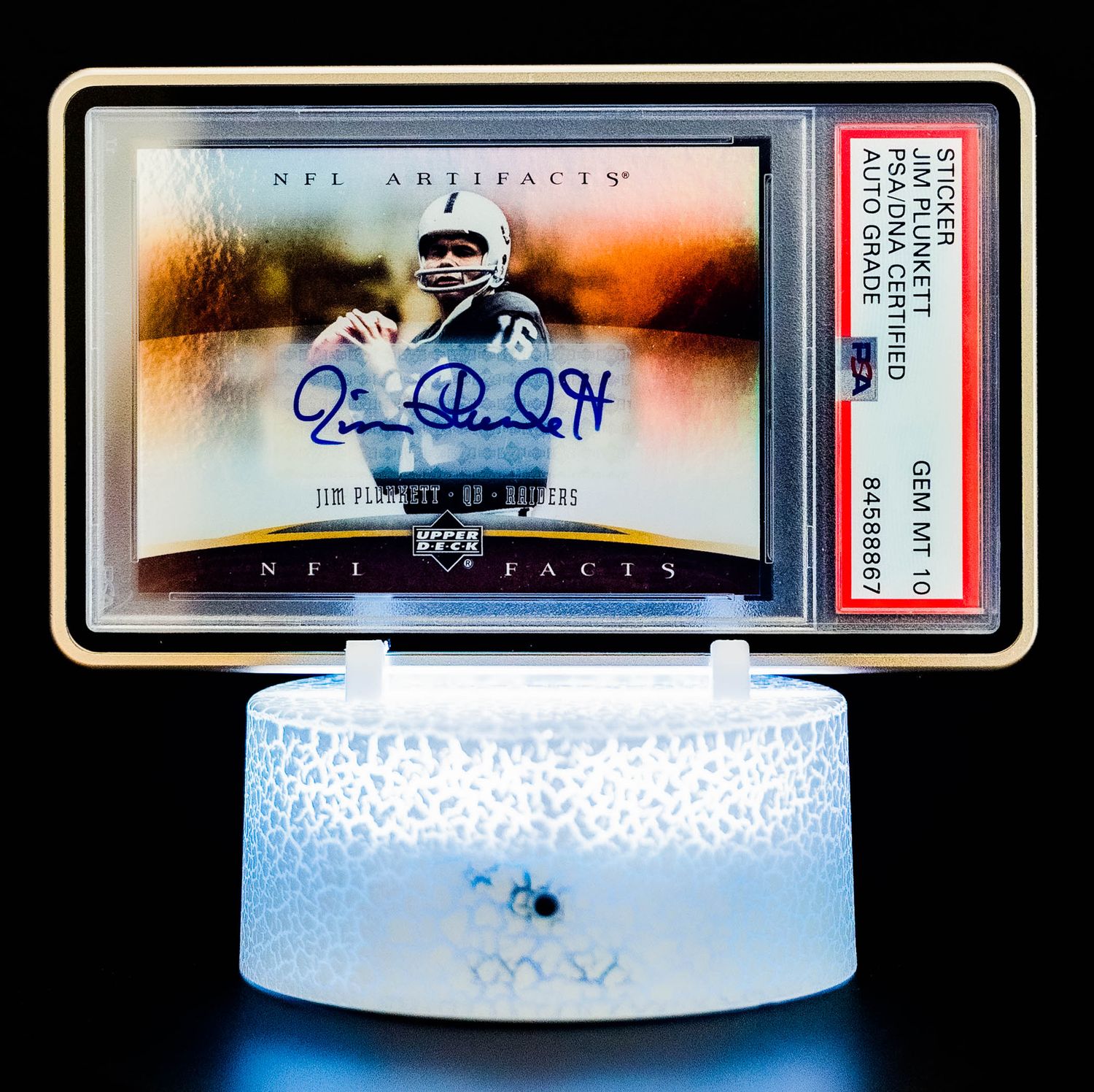 2007 Upper Deck NFL Artifacts Jim Plunkett Auto #NF-JP (PSA GEM MT 10 Auto Grade PSA: #84588867)