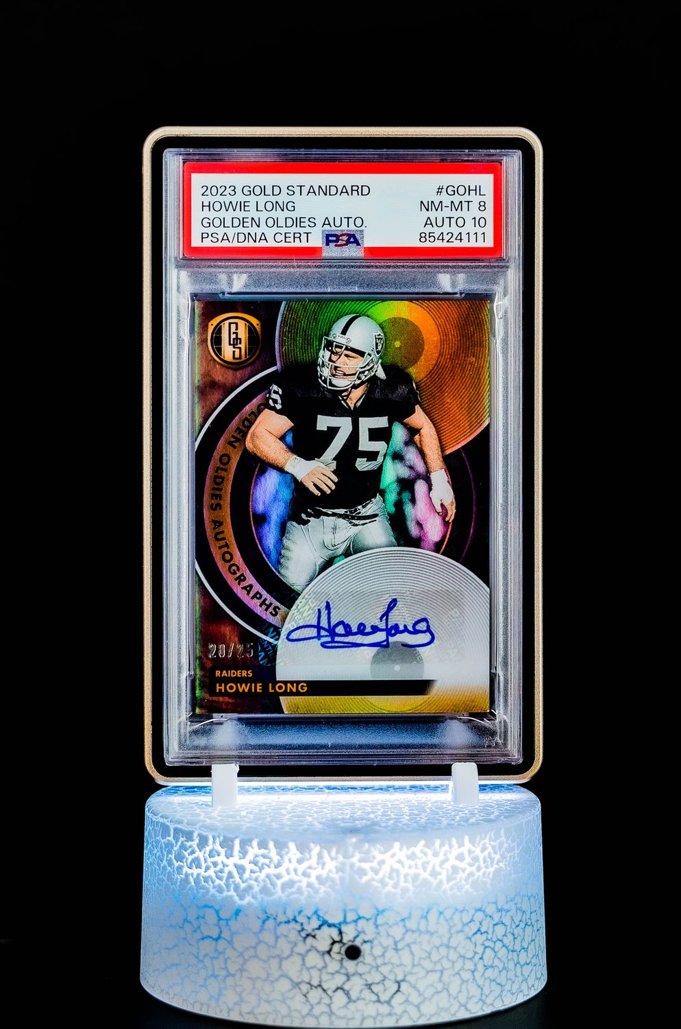 2023 Gold Standard Golden Oldies Auto Howie Long (SN: 20/25) #GOHL (PSA Card NM-MT 8, Auto 10 PSA: #85424111) (POP 2)