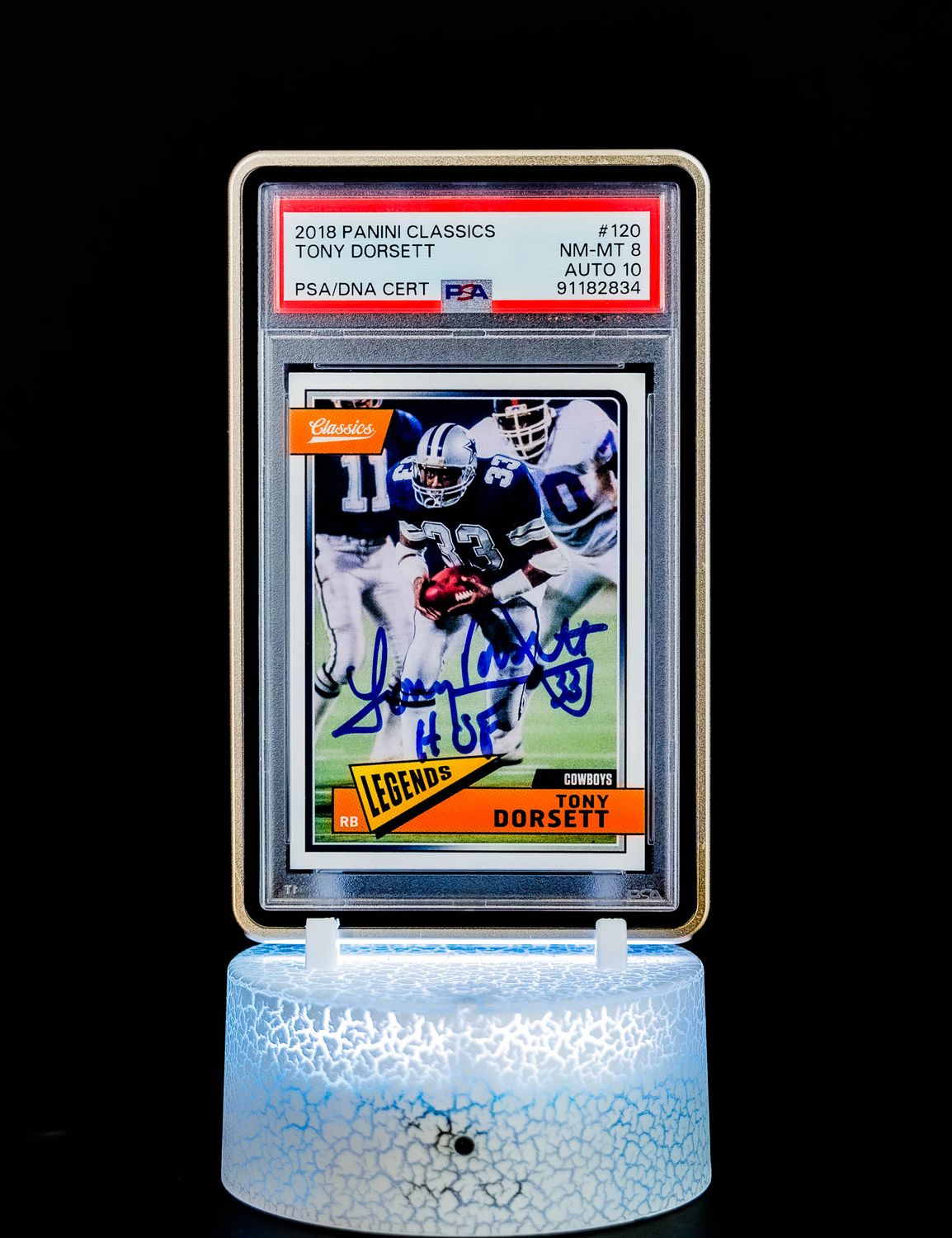 2018 Panini Classics Tim Brown #120 (PSA Card NM-MT 8, Auto 10 PSA: #91182834) (POP 1)