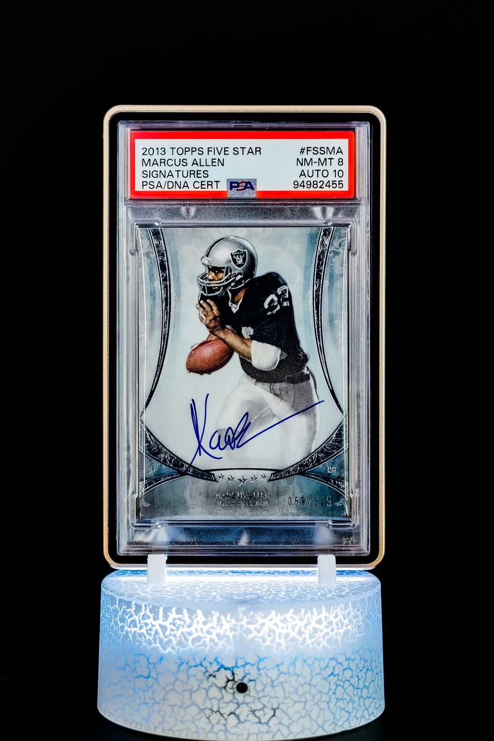 2013 Topps Five Star Signatures Marcus Allen (SN: 059/115) #FSSMA (PSA Card NM-MT 8, Auto 10 PSA: #94982455)  (POP 1)