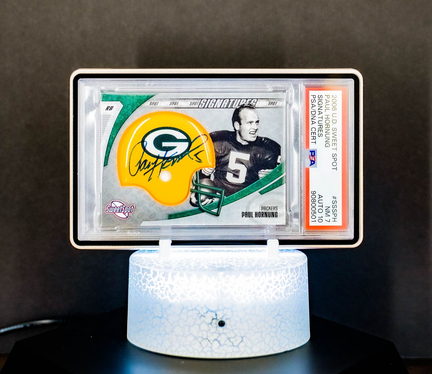 2006 U.D. Sweet Spot Signatures Paul Hornung #SSSPH (PSA Card NM 7, Auto 10 PSA: #90800501) (POP 2 - Higher POP = 0)