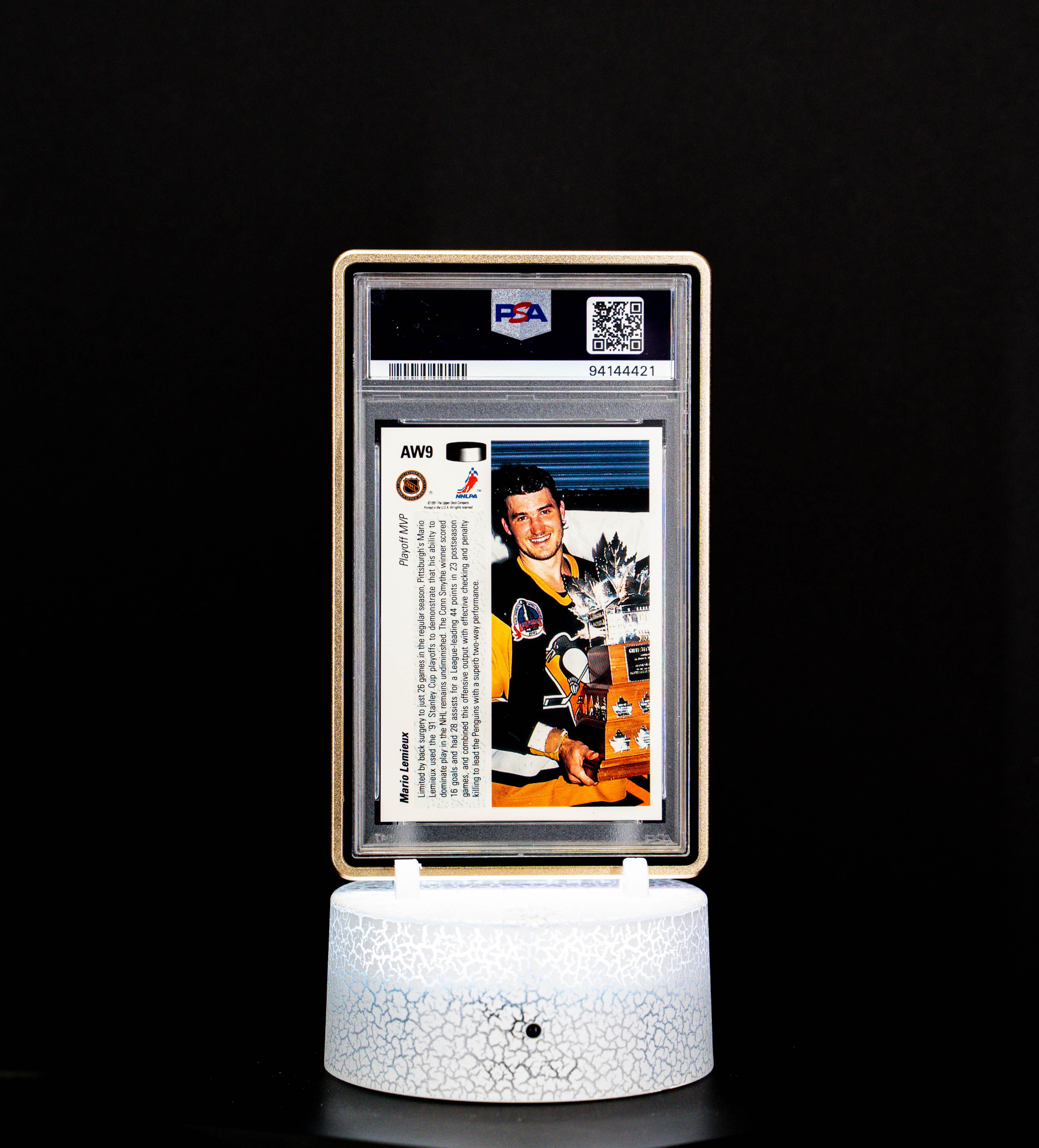 1991 Upper Deck Award Winners Holograms Mario Lemieux #AW9 PSA Auto 10 (GEM MT)