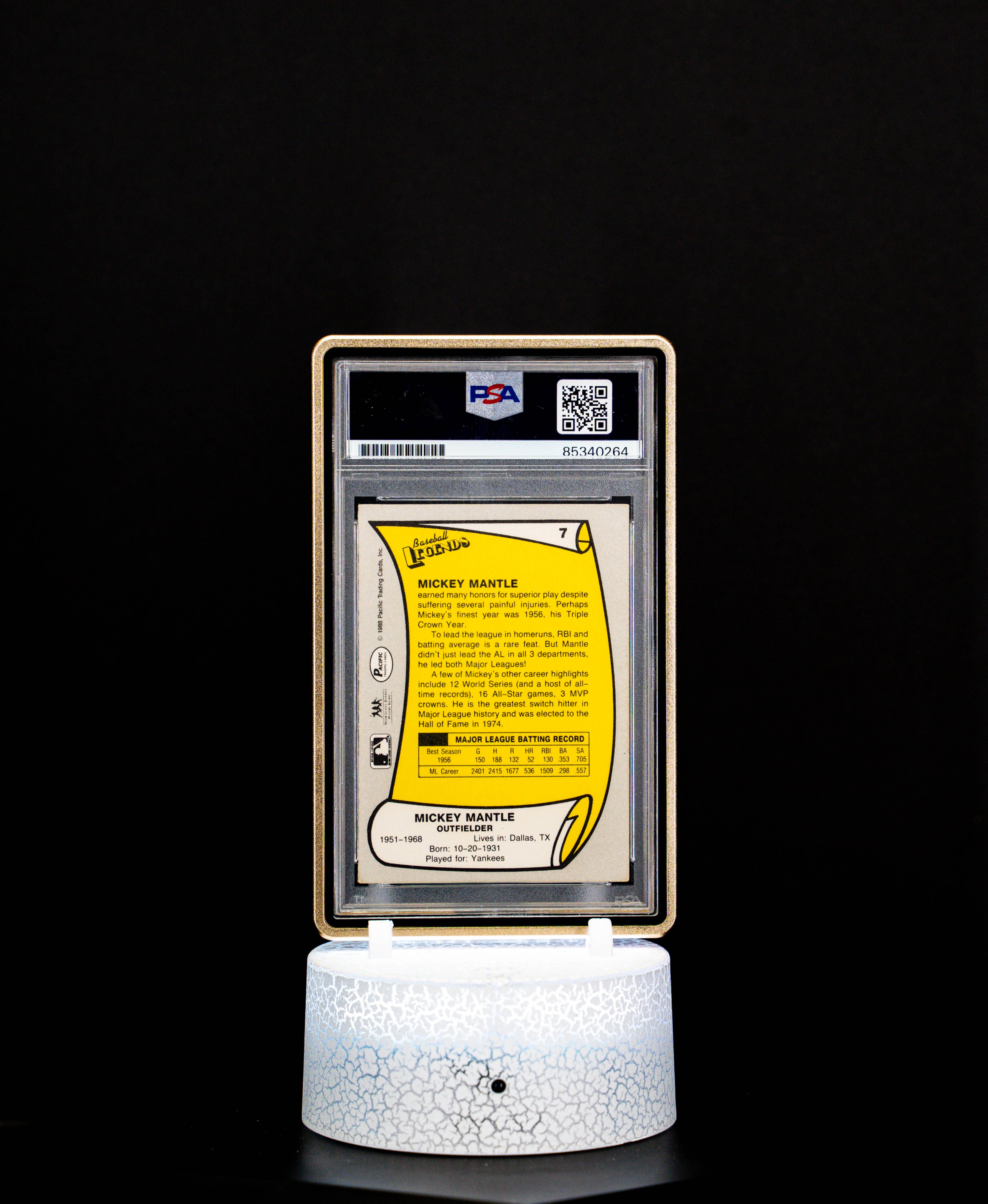 1988 Pacific Baseball Legends Mickey Mantle #7 PSA Auto 10 (GEM MT)