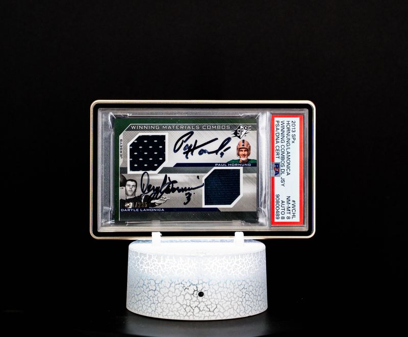 2013 SPx Winning Combos Deluxe Jersey Auto SN 81/225 Hornung & Lamonica PSA 8 Auto 8