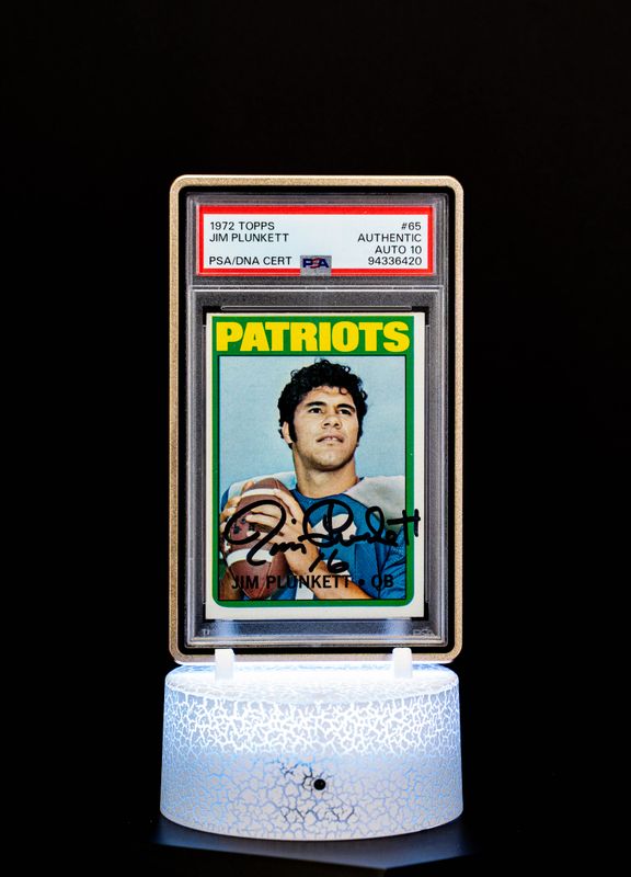 1972 Topps Autographed, Jim Plunkett #65 (PSA Auto Gem Mint 10) – Cert #94336420