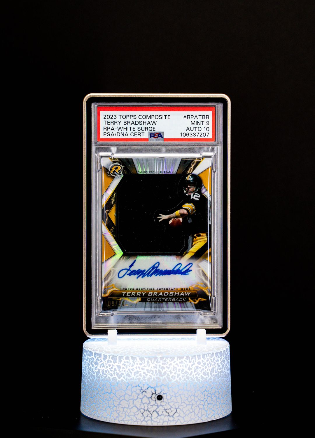 2023 Topps Composite RPA White Surge Terry Bradshaw Auto SN9/20 PSA Mint 9 Auto 10 #RPATBR