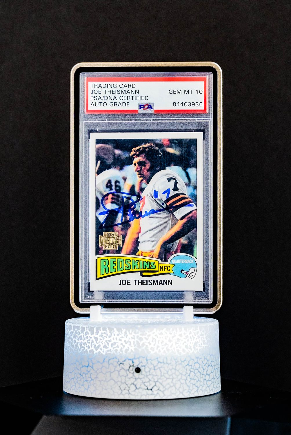 2001 Topps Archive Reprints Joe Theismann Auto #416 PSA GEM MT 10, Auto 10
