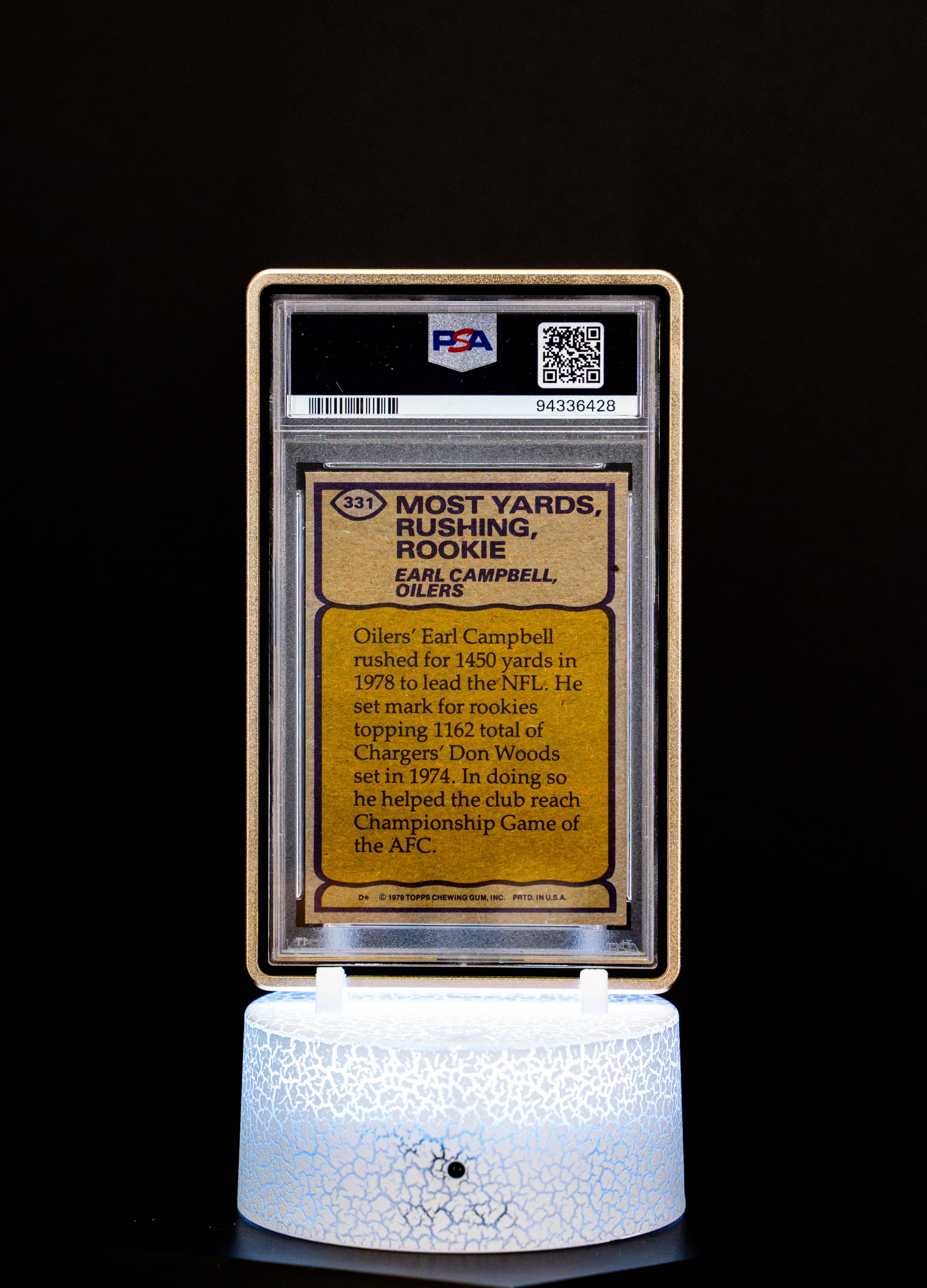 1979 Topps Record Breaker Autographed, Earl Campbell #331 (PSA Auto 10 PSA: #94336428)