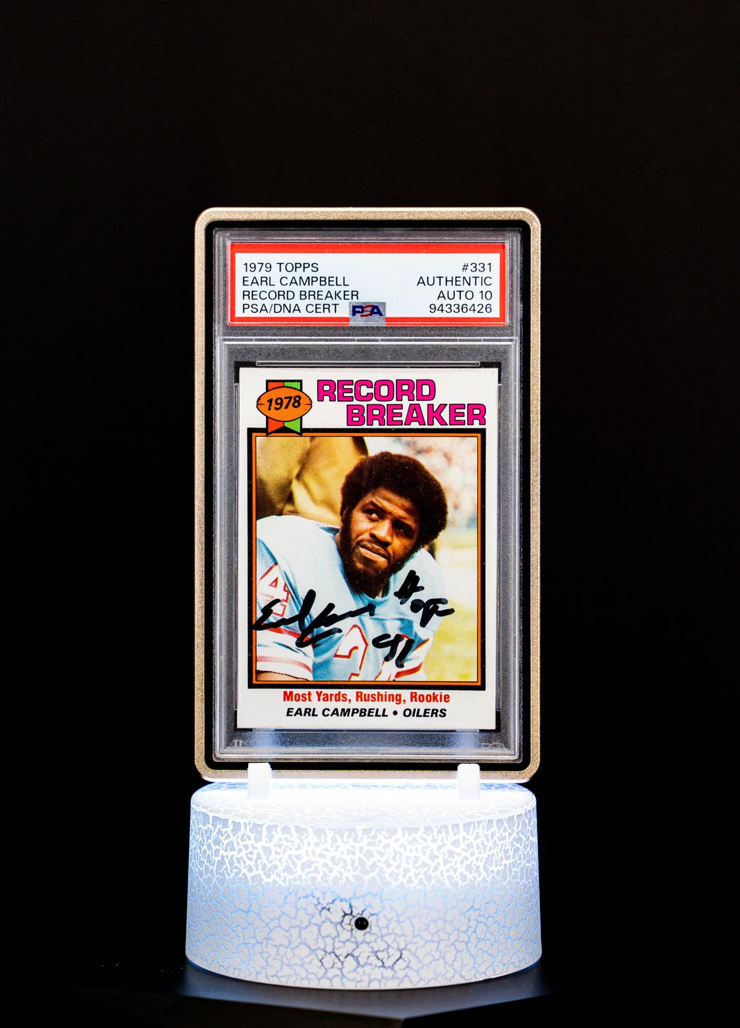 1979 Topps Record Breaker Earl Campbell Autograph PSA Auto 10 #331