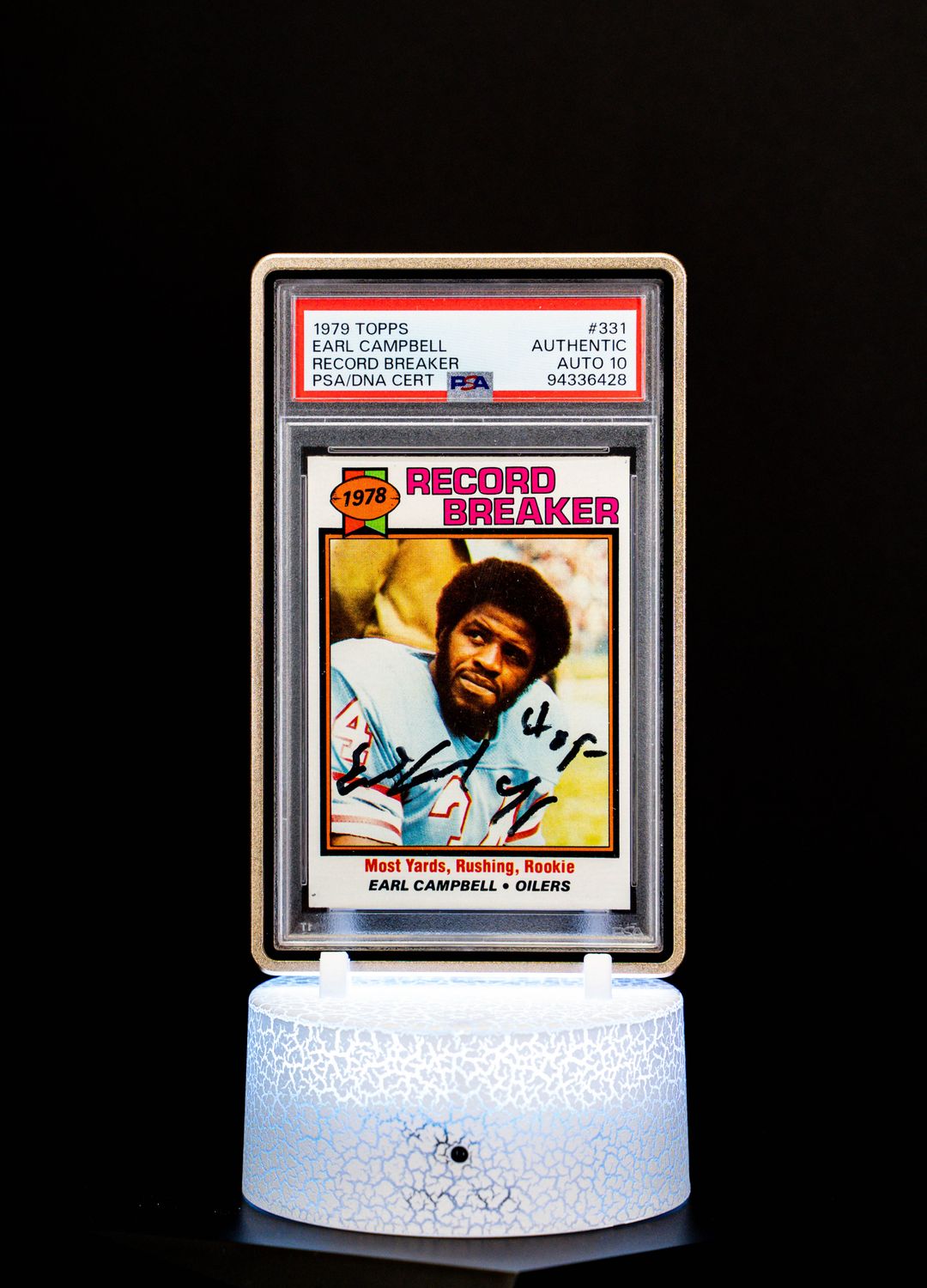1979 Topps Record Breaker Autographed, Earl Campbell #331 (PSA Auto 10 PSA: #94336428)