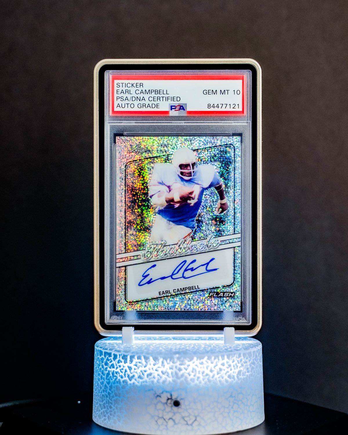 2018 Leaf Flashbacks Earl Campbell #F-EC1 PSA GEM MT 10, Auto 10
