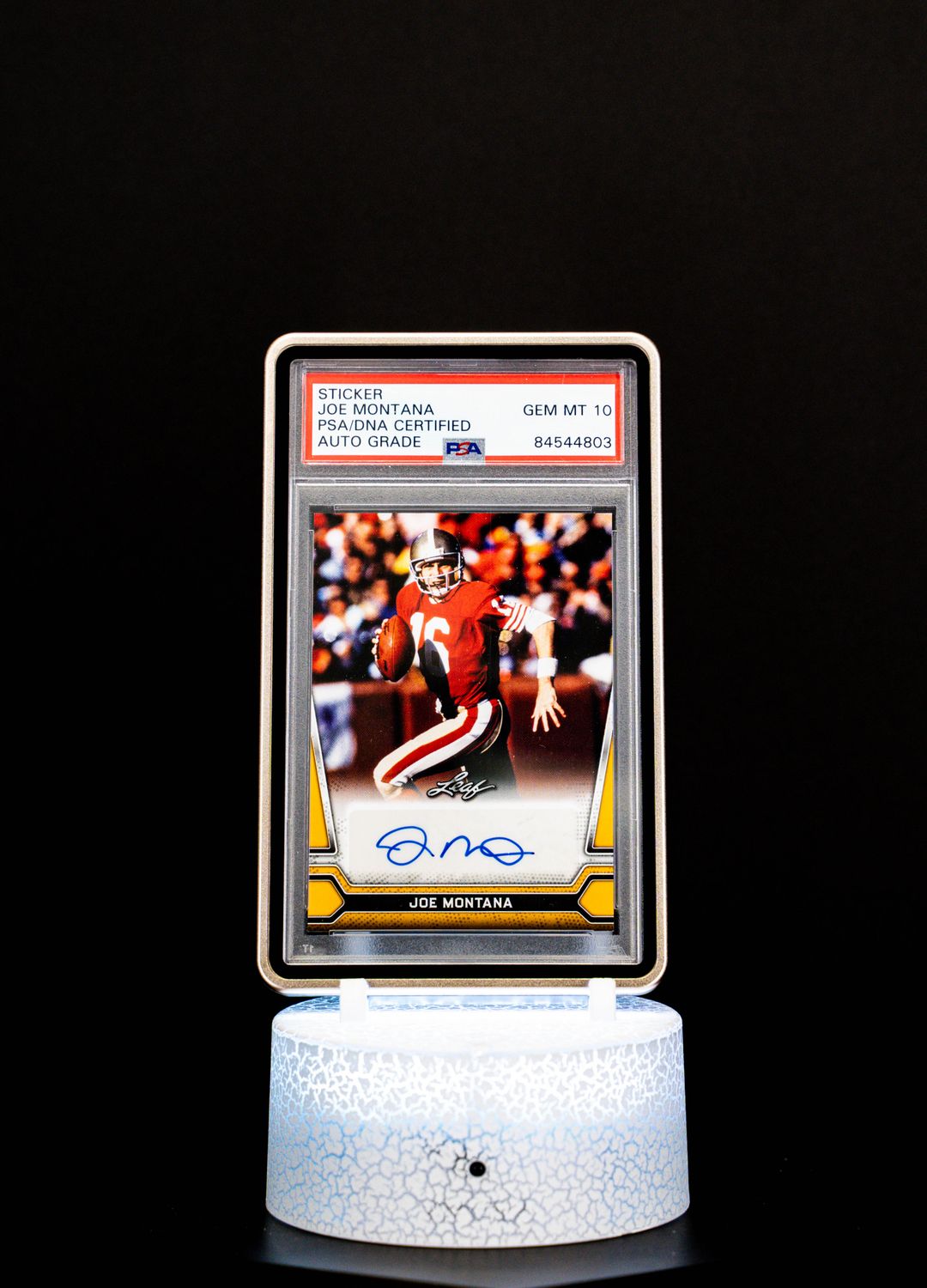 2021 Leaf Multi-Sport Gold Joe Montana #BA-JM1 PSA Auto GEM MT 10