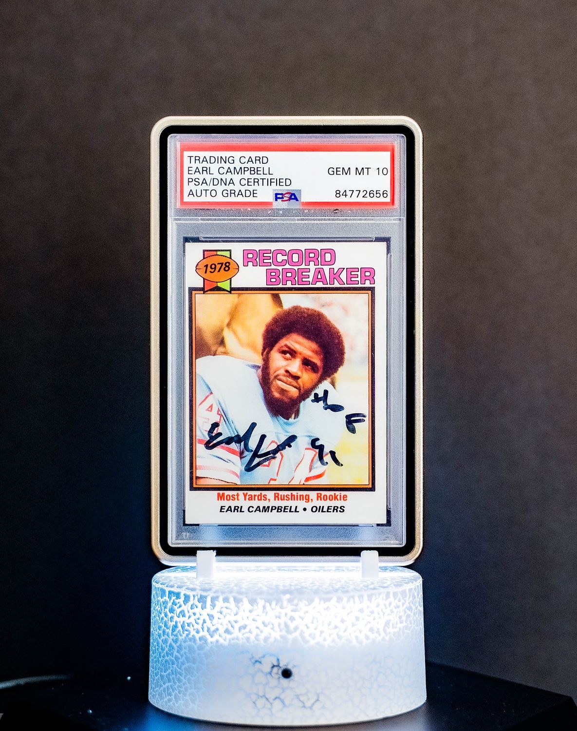 1979 Topps Chewing Gum Earl Campbell #331 PSA Auto GEM MT 10