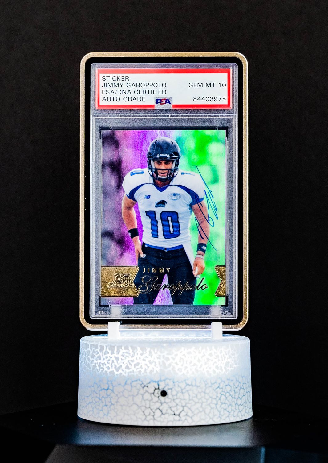 2014 Flair Showcase Jimmy Garoppolo Auto #104 (PSA GEM MT 10 Grade PSA: #84403975)