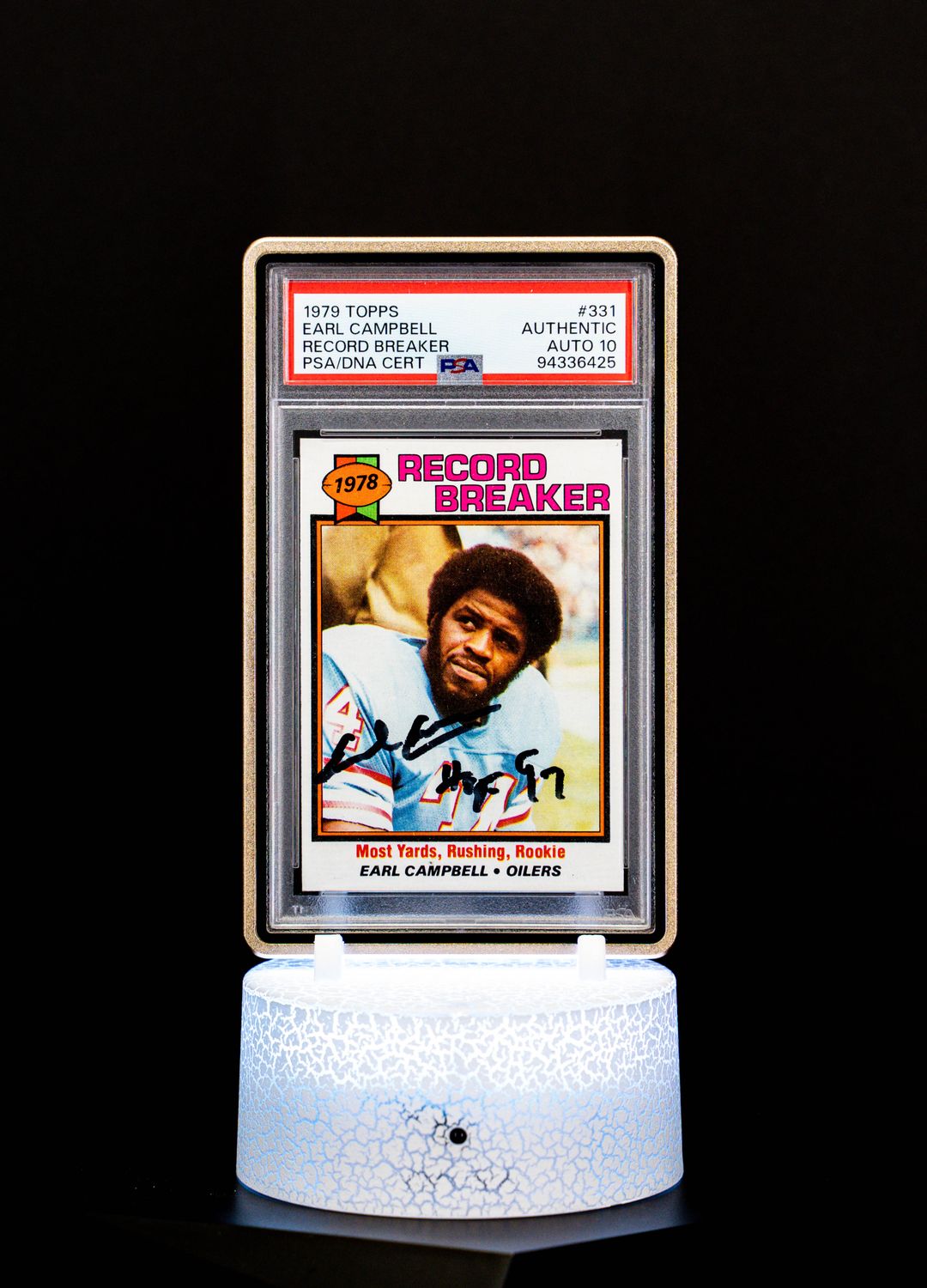 1979 Topps Record Breaker Autographed, Earl Campbell #331 (PSA Auto 10 PSA: #94336425)