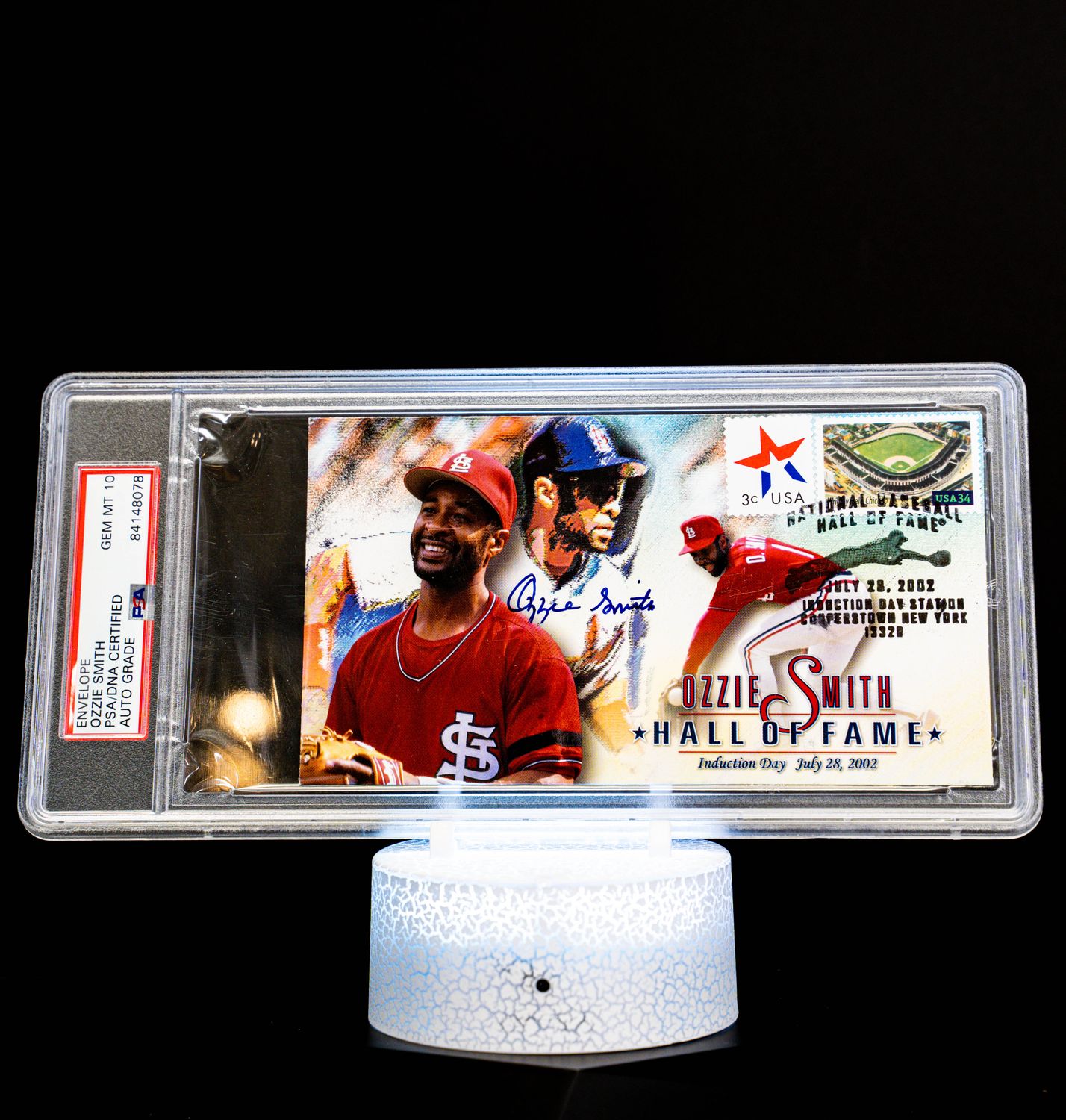 Envelope Photo File USPS Hall Of Fame Induction Day Ozzie Smith Auto GM MT 10 (Envelope) PSA: #84148078