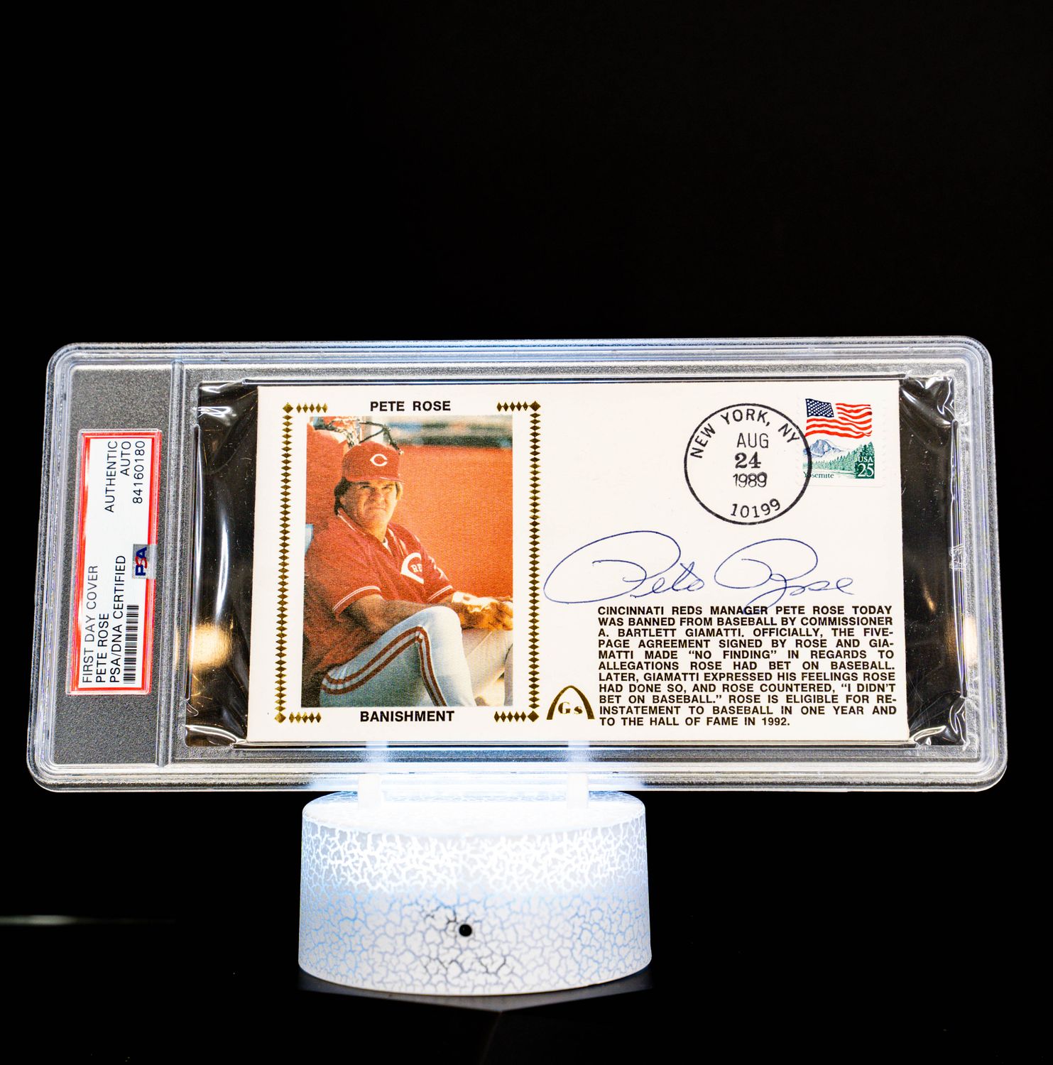 Cache First Day Cover Envelope Banishment Autographed Pete Rose (PSA: Authentic Auto PSA: #84160180)