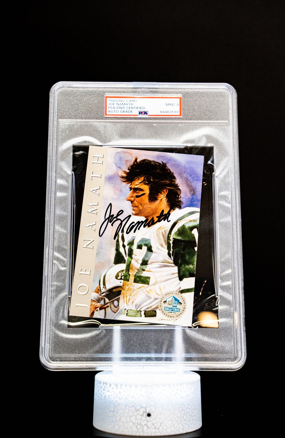 1998 H.O.F. Cards Hall of Fame Signature Series Joe Namath Auto (SN: 1551/2500) Large Sized Card