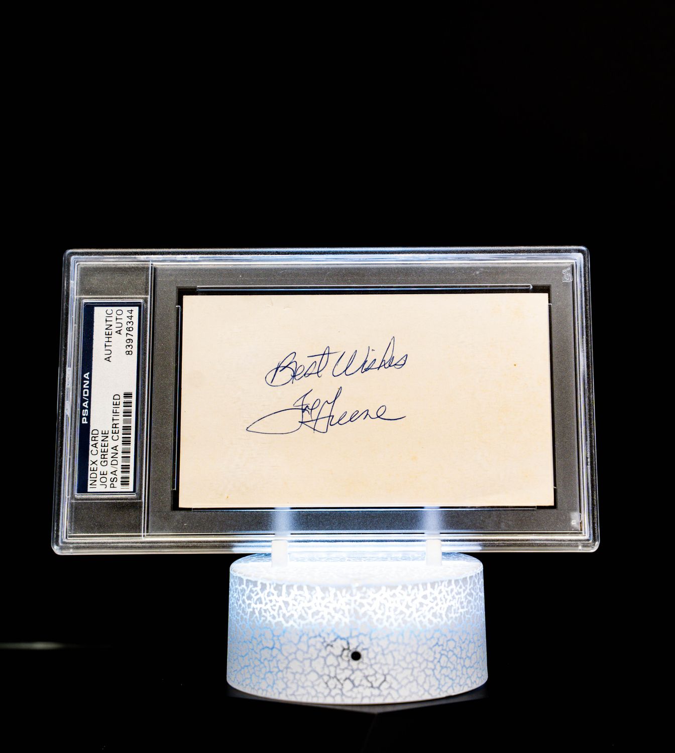 Index Card Autographed by Joe Greene (PSA Authentic Auto Grade PSA: #83976344)