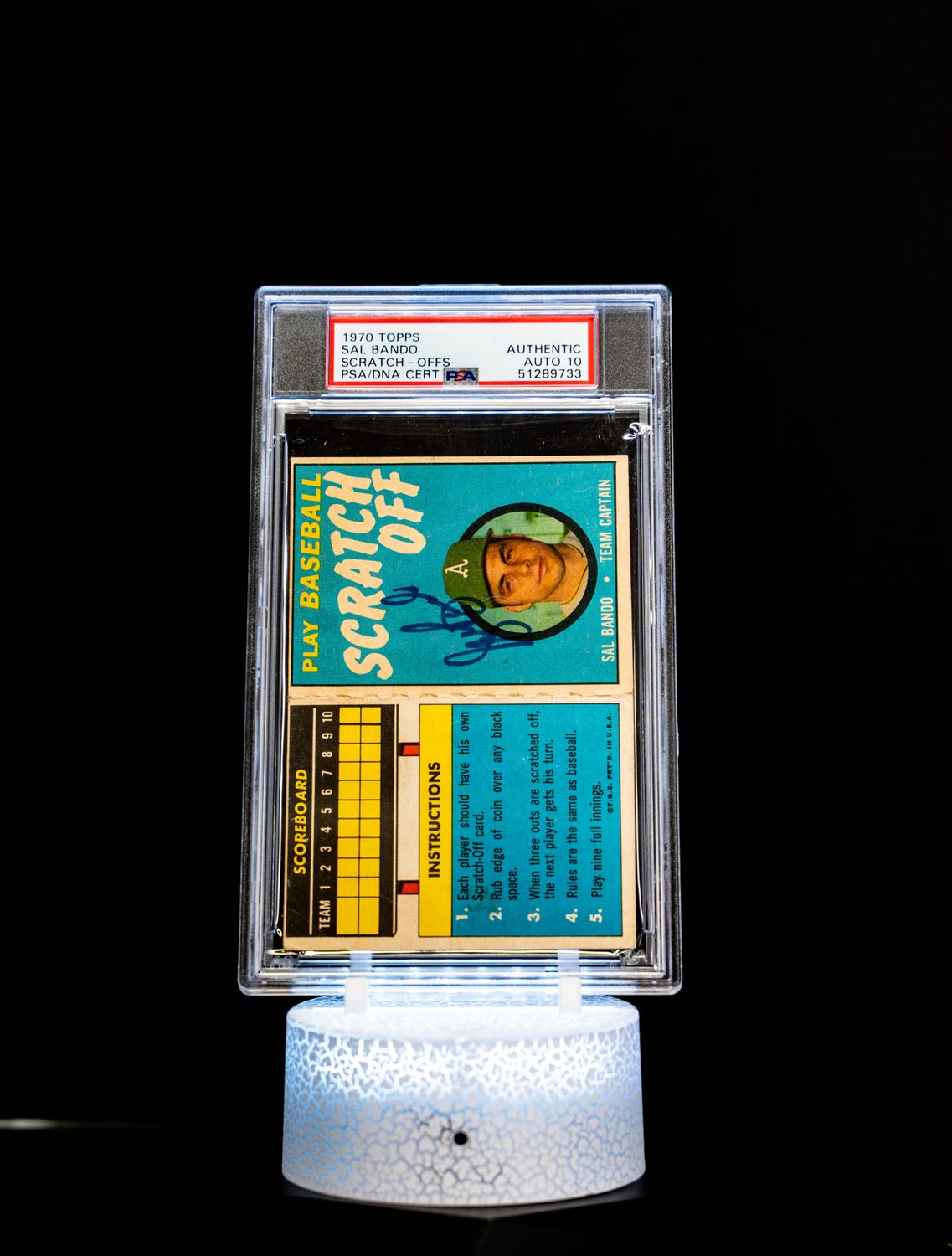 1970 Topps Play Baseball Scratch Off's Autographed Sal Bando #171