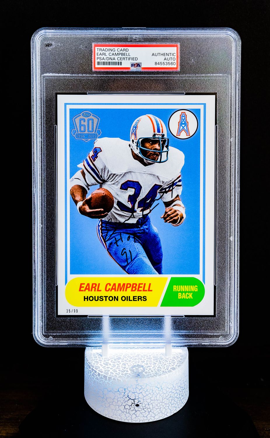 2015 Topps Earl Campbell Autograph Oversized Large Card (SN: 35/99) PSA Authentic Auto (Card #35/99)