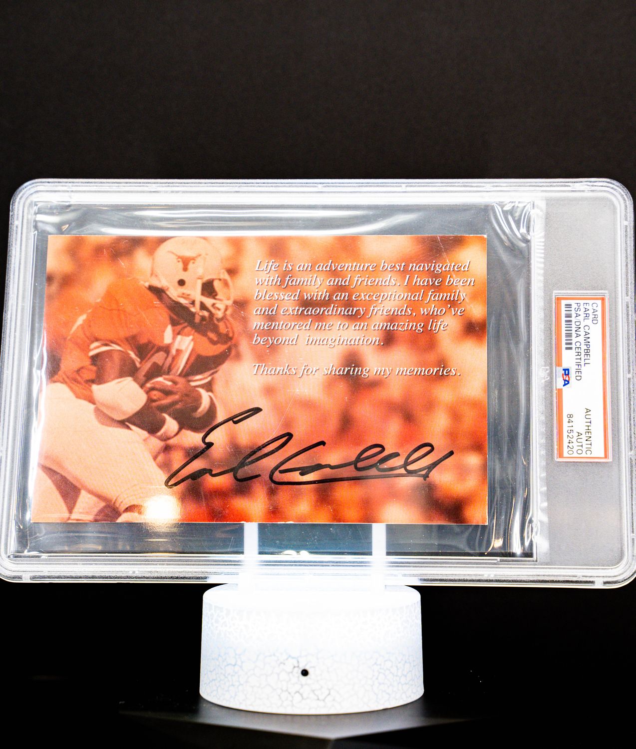 Goal Line Art Earl Campbell Autograph – PSA/DNA Certified Auto – Oversized Collector Card (Hand-Signed) #84152420